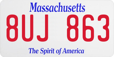 MA license plate 8UJ863