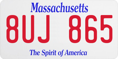 MA license plate 8UJ865