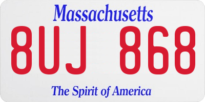 MA license plate 8UJ868