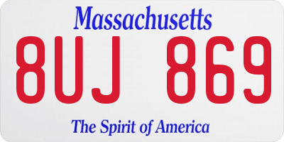 MA license plate 8UJ869