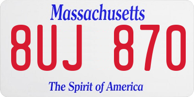MA license plate 8UJ870