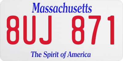 MA license plate 8UJ871