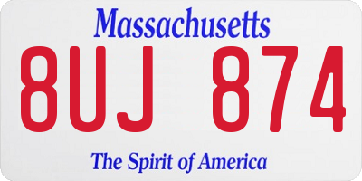 MA license plate 8UJ874