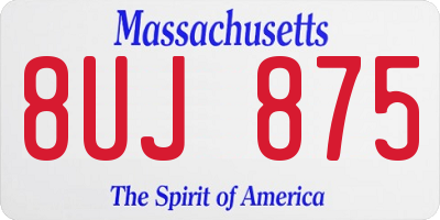 MA license plate 8UJ875