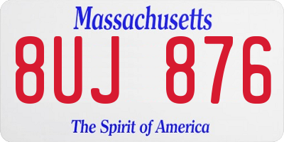 MA license plate 8UJ876