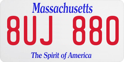MA license plate 8UJ880