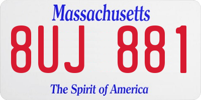 MA license plate 8UJ881