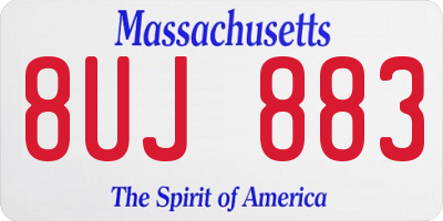 MA license plate 8UJ883