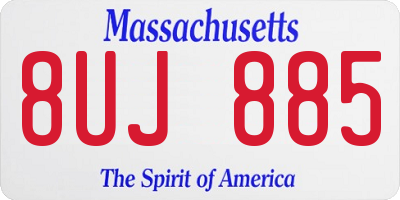 MA license plate 8UJ885