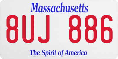 MA license plate 8UJ886