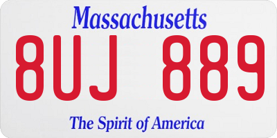 MA license plate 8UJ889