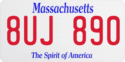 MA license plate 8UJ890