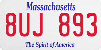MA license plate 8UJ893