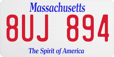 MA license plate 8UJ894