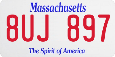 MA license plate 8UJ897