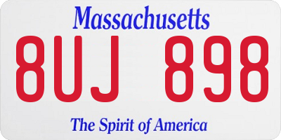 MA license plate 8UJ898