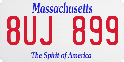 MA license plate 8UJ899