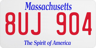 MA license plate 8UJ904