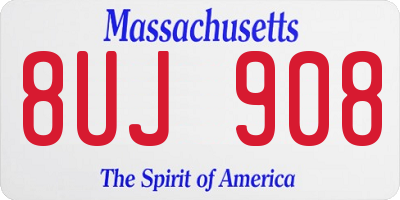 MA license plate 8UJ908