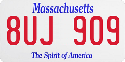 MA license plate 8UJ909