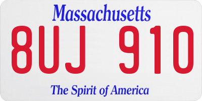 MA license plate 8UJ910