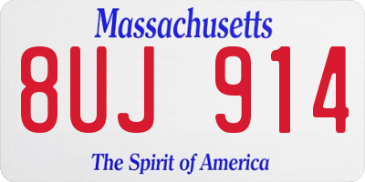 MA license plate 8UJ914