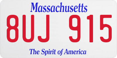 MA license plate 8UJ915
