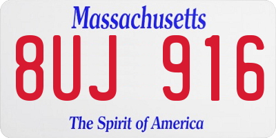 MA license plate 8UJ916
