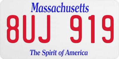 MA license plate 8UJ919