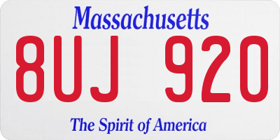 MA license plate 8UJ920