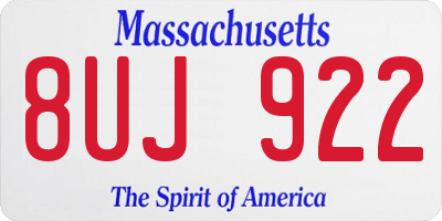 MA license plate 8UJ922