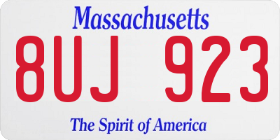 MA license plate 8UJ923