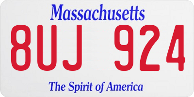 MA license plate 8UJ924