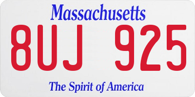 MA license plate 8UJ925