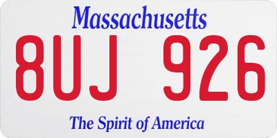 MA license plate 8UJ926