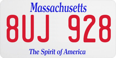 MA license plate 8UJ928