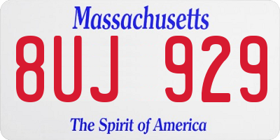 MA license plate 8UJ929