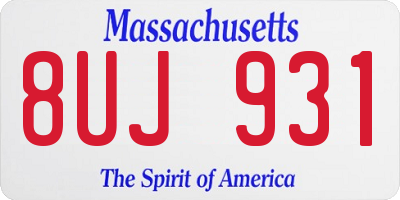 MA license plate 8UJ931