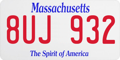 MA license plate 8UJ932