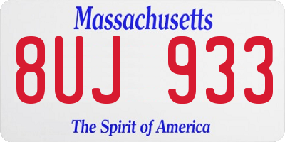MA license plate 8UJ933