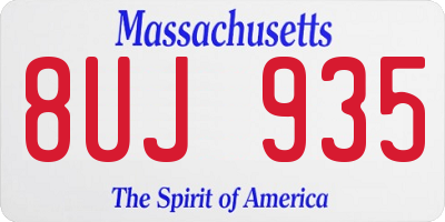 MA license plate 8UJ935