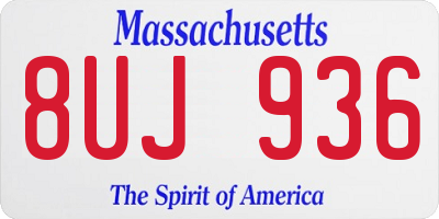 MA license plate 8UJ936