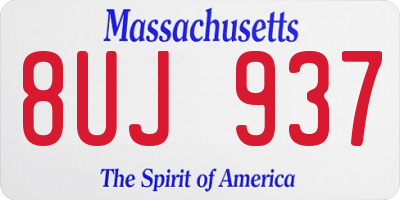 MA license plate 8UJ937