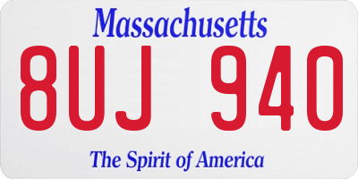 MA license plate 8UJ940