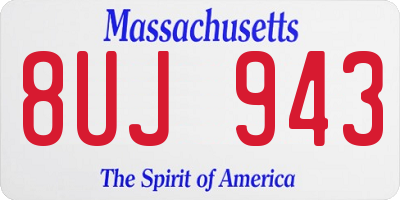 MA license plate 8UJ943