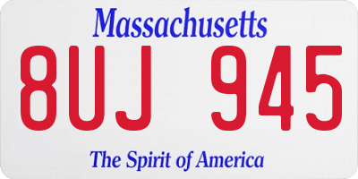 MA license plate 8UJ945