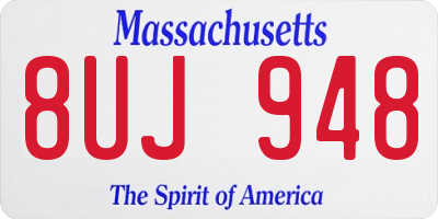 MA license plate 8UJ948