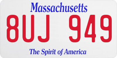 MA license plate 8UJ949