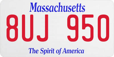 MA license plate 8UJ950