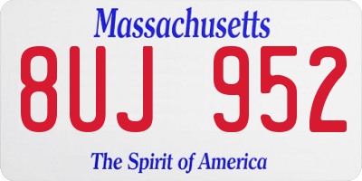 MA license plate 8UJ952